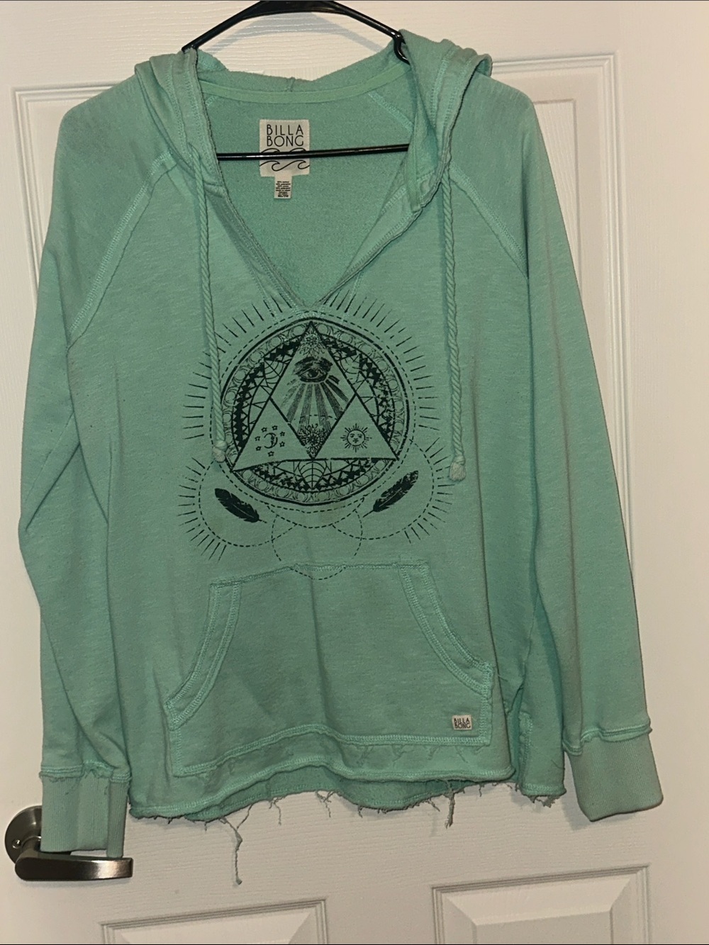 Billabong Seafoam Graphic V‑Neck Hoodie